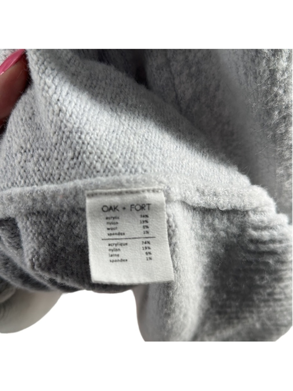 Oak + Fort oversized sweater warm light gray ribbed hem and cuffs sz sm - Picture 9 of 9